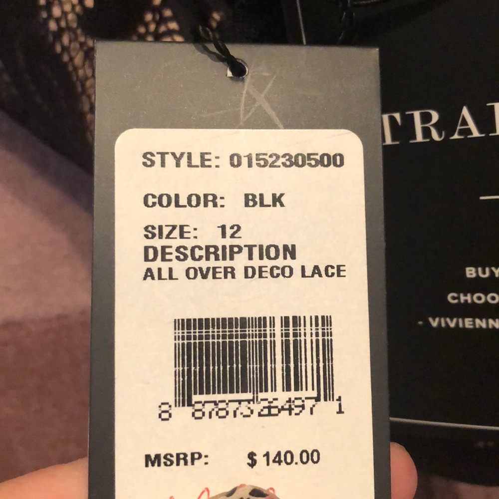 Adrianna Papell Black Lace Sleeve Dress NWT 4P 12 - Picture 7 of 8